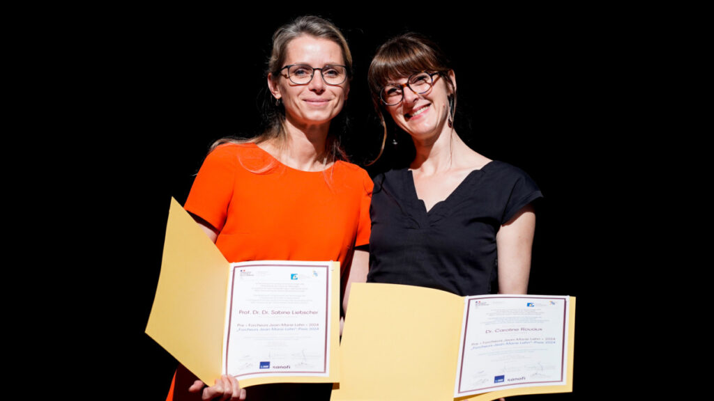 Caroline Rouaux et Sabine Liebscher, lors de la remise du prix Forcheurs 2024 dont elles sont récipiendaires.